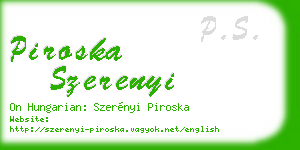 piroska szerenyi business card
